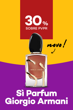Novo Perfume Si Parfum da marca Giorgio Armani com destaque promocional de 30% sobre preço de Venda ao Público Recomendado